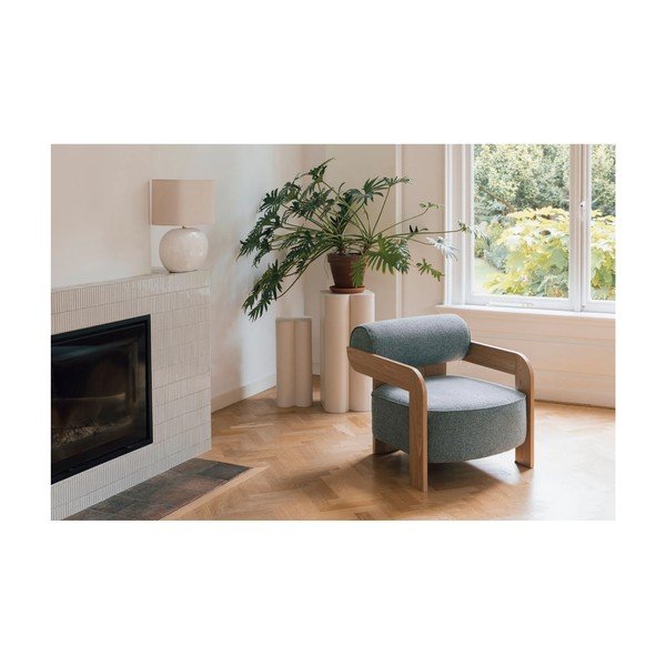 Сиво-синьо кресло от букле Oolong – Zuiver-image-1