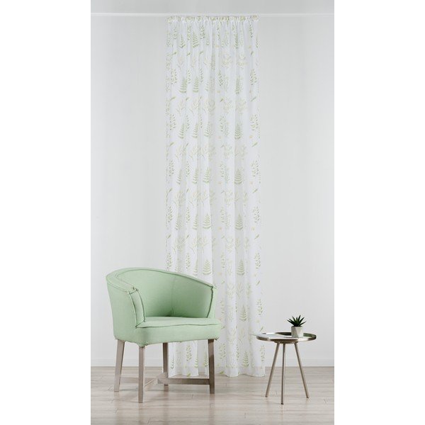 Бяло-зелена завеса 140x245 cm Caledonia – Mendola Fabrics-image-1