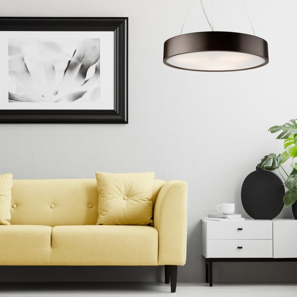 Тъмнокафява висяща лампа със стъклен абажур ø 47 cm Eveline - LAMKUR-image-1