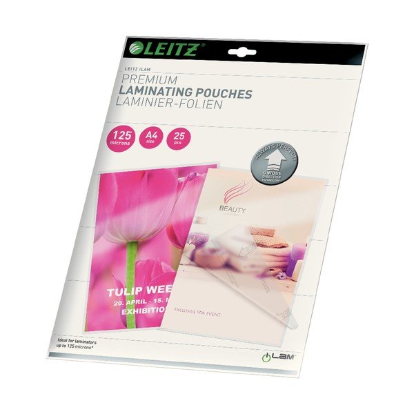 Комплект от 25 джоба за ламиниране Home Office, А4, 125 mic - Leitz