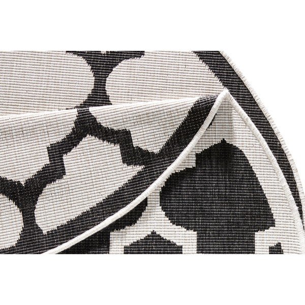 Черно-кремав килим за открито , ⌀ 200 cm Palermo - NORTHRUGS-image-4