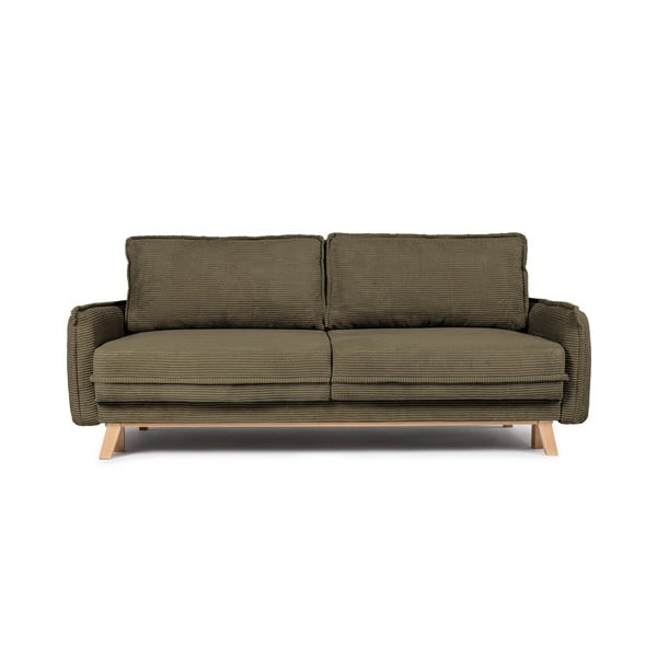 Зелен сгъваем диван от рипсено кадифе 218 cm Tori – Bonami Selection