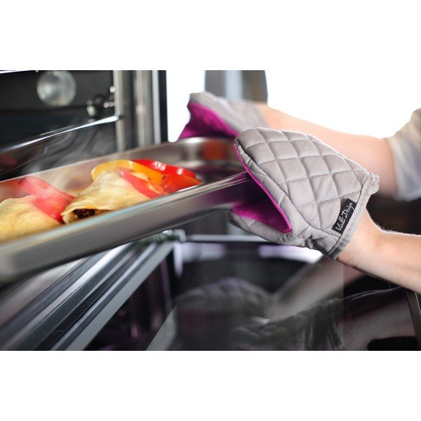 Лилаво-сива памучна подложка за съдове със силикон - Vialli Design-image-1