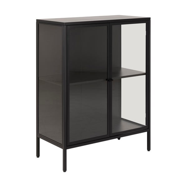 Черен метален шкаф за витрини 80x99 cm Newcastle - Actona-image-2