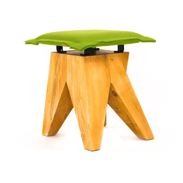 Dřevěná stolička Low, zelená