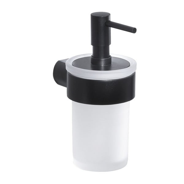 Дозатор за сапун от черно и бяло стъкло, монтиран на стената, 110 ml Pirenei - Sapho