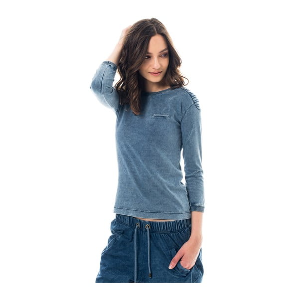 Bavlněné tričko barvené indigem Lull Loungewear Genes New Style, vel. XS