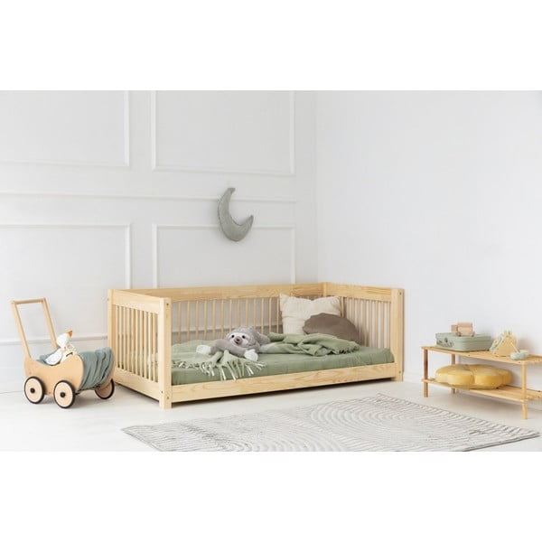 Детско легло от масивен бор в естествен цвят 80x200 cm Mila CWW – Adeko-image-1