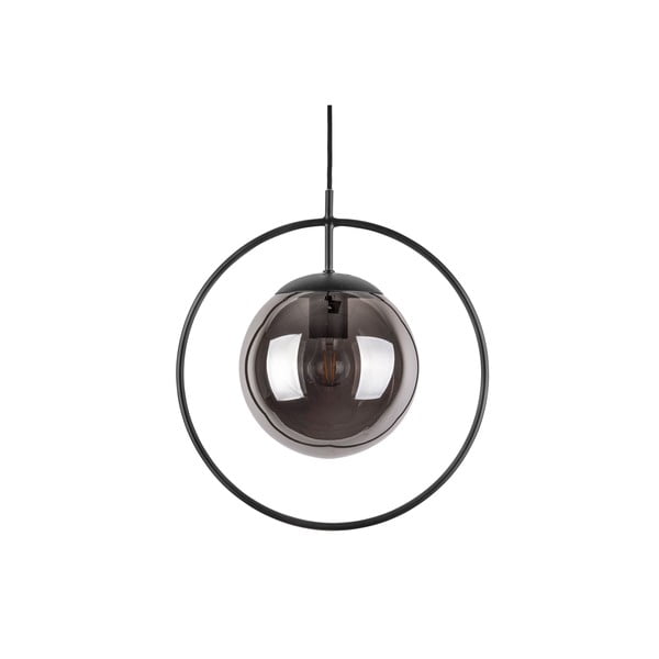 Šedo-černé závěsné svítidlo Leitmotiv Round, výška 38 cm