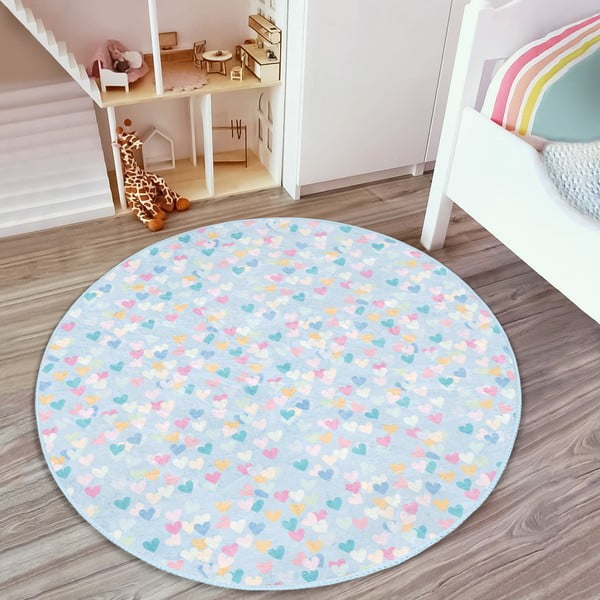 Светлосин детски килим ø 80 cm Comfort - Mila Home-image-2