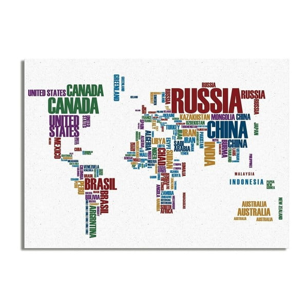 Typo Worldmap, 50 x 70 cm - Really Nice Things