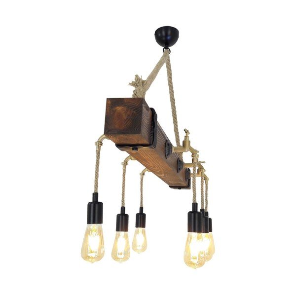 Дървено осветление за таван Kutuk, 6 крушки - Unknown-image-2