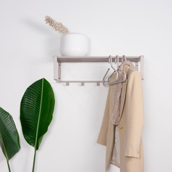 Кафяво-сива метална стенна закачалка с рафт 70 cm Rex – Spinder Design-image-1