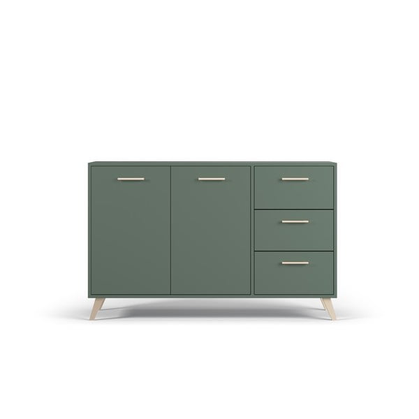 Зелен нисък скрин 140x86 cm Burren - Cosmopolitan Design
