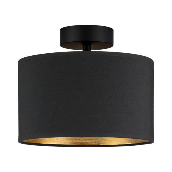 Черна лампа за таван със златни детайли S, ⌀ 25 cm Tres - Sotto Luce