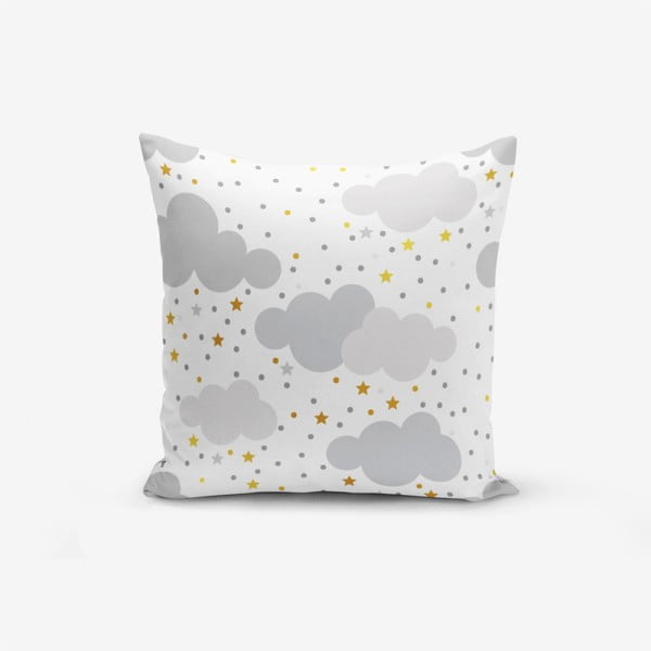 Калъфка за възглавница от памучна смес Сиви облаци с точки Звезди, 45 x 45 cm - Minimalist Cushion Covers