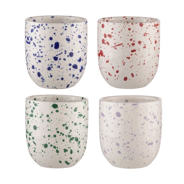Бели чаши в комплект от 4 части, изработени от керамика 350 ml Carnival - Ladelle