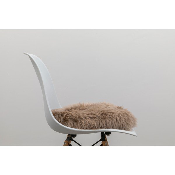 Кръгла възглавница за сядане от бежова овча кожа, ⌀ 40 cm - Native Natural-image-2