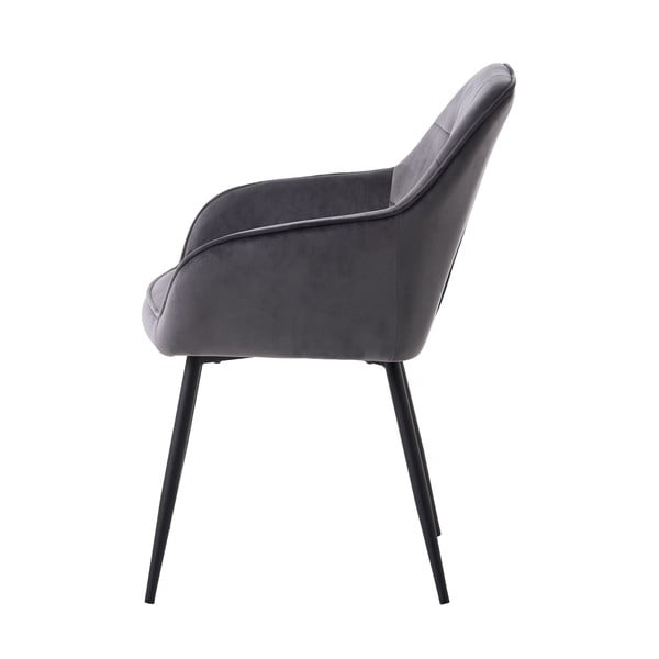 Сиви тапицирани трапезни столове в комплект с подлакътници 2 бр. Nolan Square – Unique Furniture-image-2