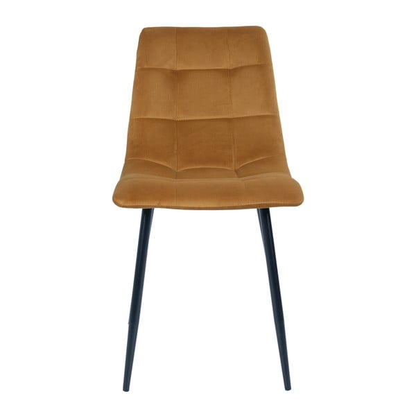 Комплект от 2 трапезни стола с кадифена тапицерия в горчичножълт цвят Middelfart - House Nordic