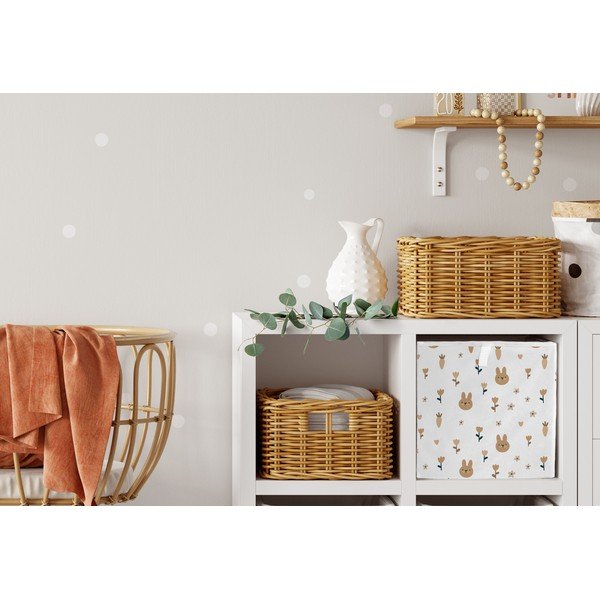 Бял текстилен органайзер за детски играчки  32x32x32 cm Sweet Bunnies – Butter Kings-image-1