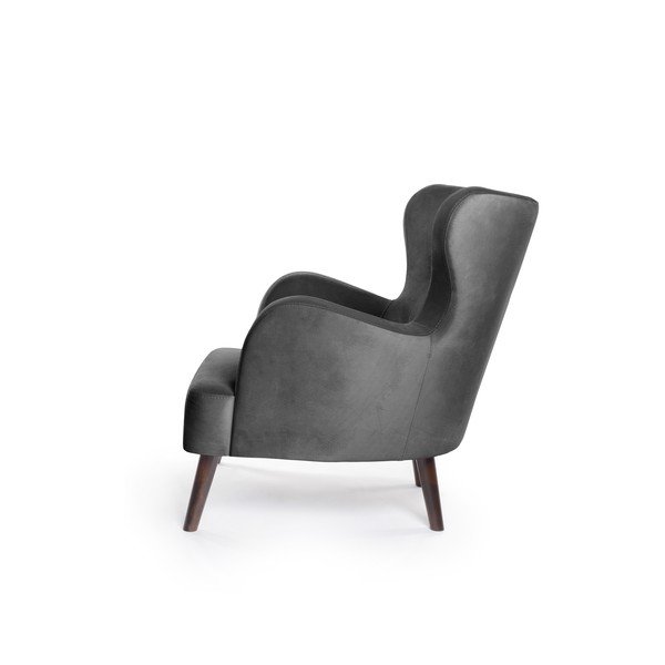 Тъмносиво кадифено кресло Noemye – Bonami Selection-image-3