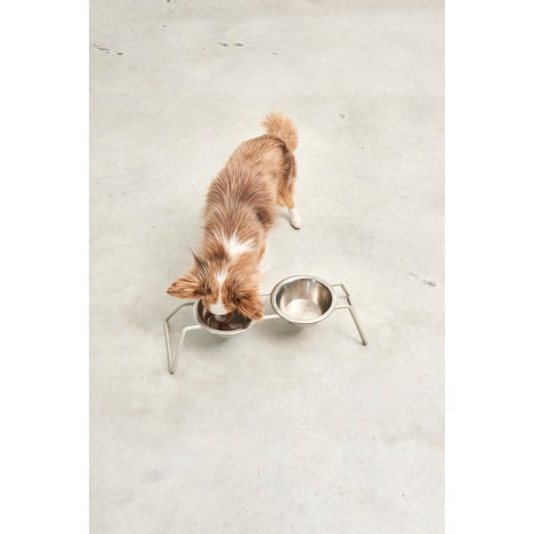 Комплект купички с основа за куче от неръждаема стомана Cena Greige M – MiaCara-image-2