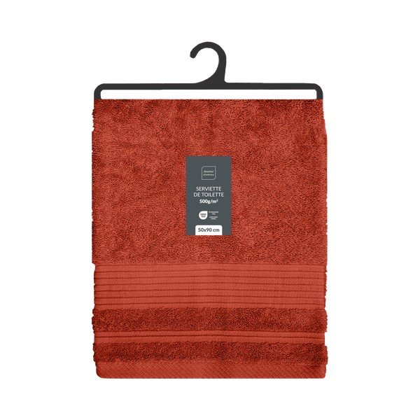 Памучна кърпа от тери в тухлен цвят 50x90 cm Tendresse – douceur d'intérieur-image-4