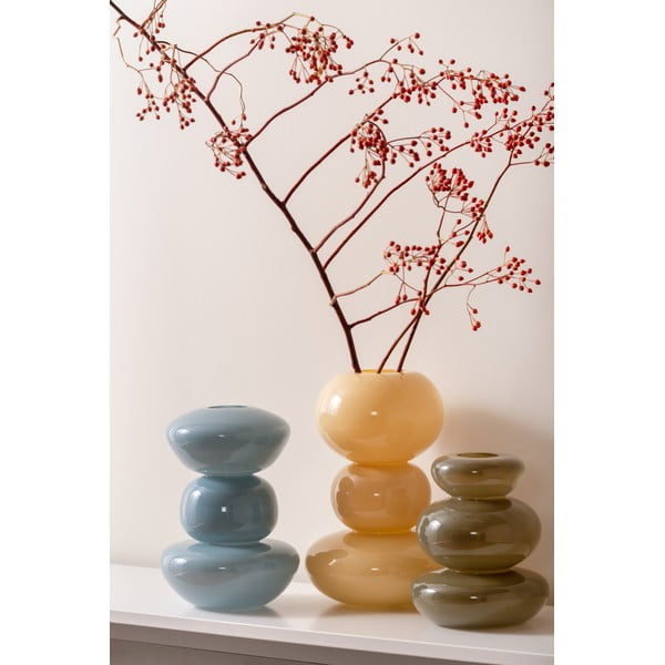 Ваза от светложълто стъкло Bubbles - PT LIVING-image-1