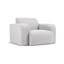 Светлосиво кресло от плат букле Molino - Micadoni Home