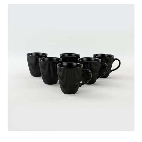 Черни керамични чаши в комплект от 6 бр. 0,3 л - Hermia