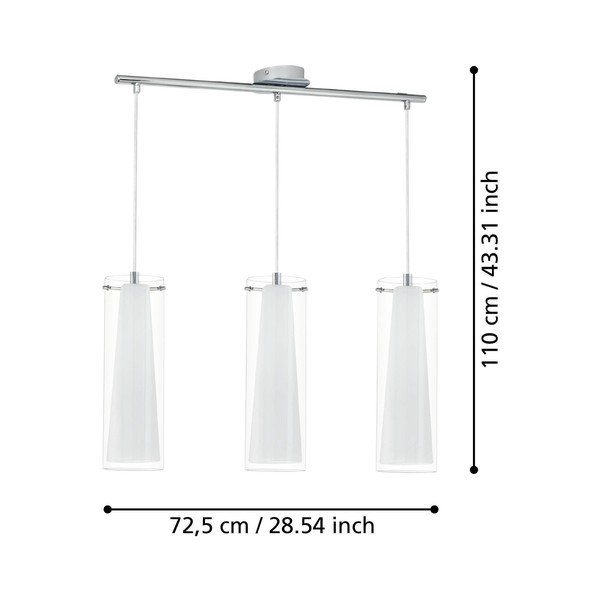 Висящо осветително тяло в сребрист цвят със стъклен абажур PINTO – EGLO-image-2