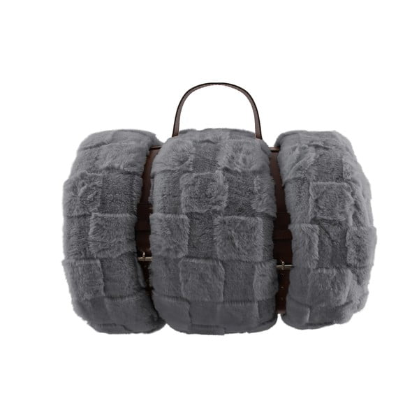 Сиво одеяло от микроплюш 150x200 cm Rava – Tiseco Home Studio-image-3