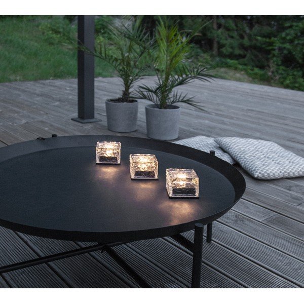 Екстериорни LED свещи в комплект 3 бр. със соларен панел (височина 5,5 cm) Icecube – Star Trading-image-1