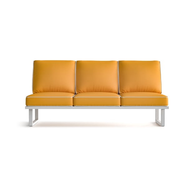 Жълт градински диван с 3 места и бяла рамка Angie - Marie Claire Home
