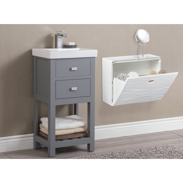 Бял пластмасов шкаф за обувки с панти Mono Wave - Domopak-image-1