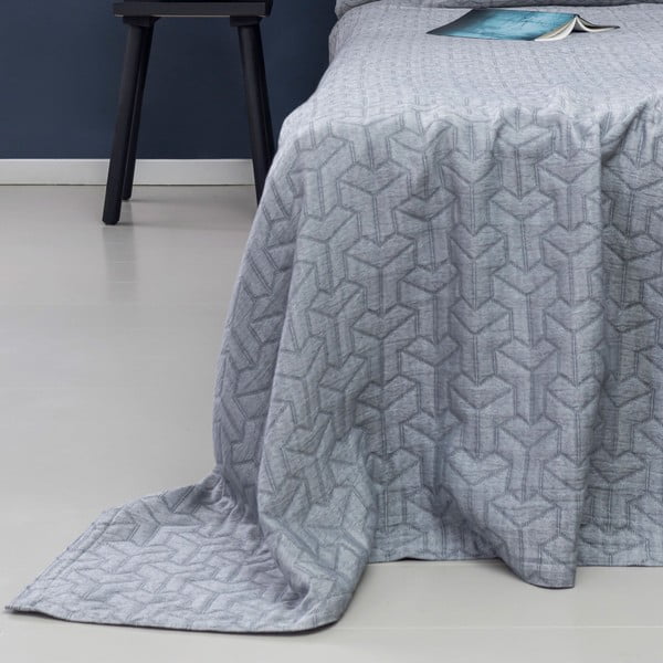 Тъмносива покривка за единично легло от рециклиран памук 140x250 cm Trio - Mette Ditmer Denmark-image-2