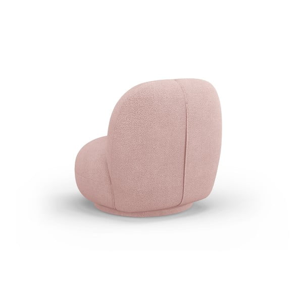 Светлорозово кресло от плат букле Chuck – Micadoni Home-image-3