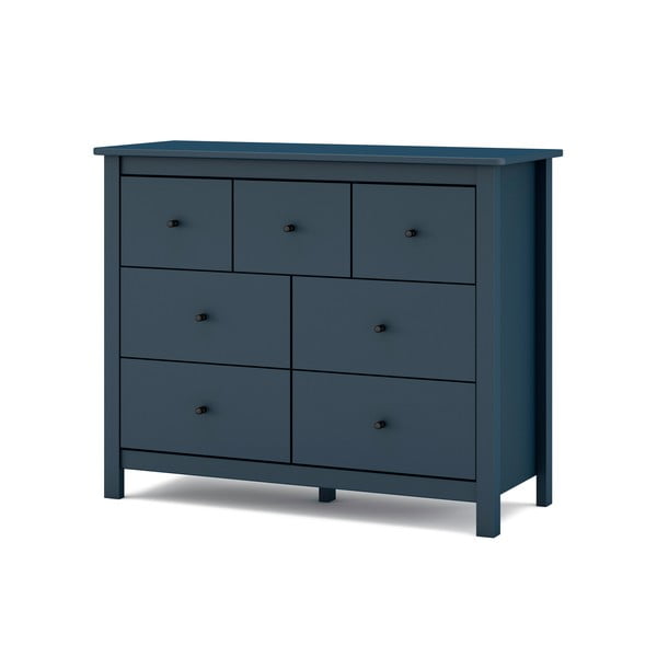 Тъмносин нисък скрин от борова дървесина 110x80 cm Misti - Marckeric-image-4