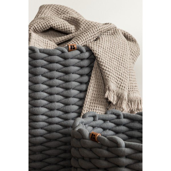 Текстилна кошница ø 40x40 cm Peach Skin Round XL – Bigso-image-3