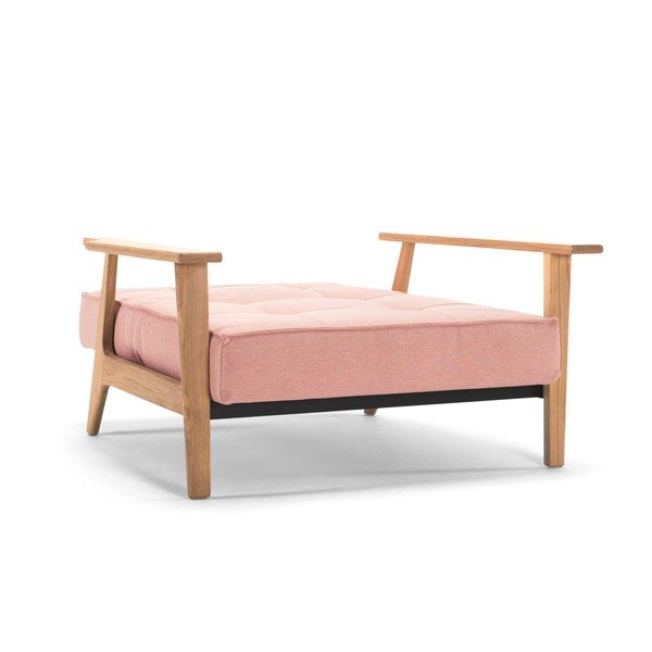 Světle růžové rozkládací křeslo s područkami Innovation Splitback Frej-image-3