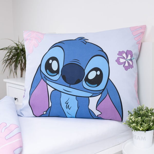 Синьо-лилаво единично памучно детско спално бельо 140x200 cm Lilo and Stitch "Cute" – Jerry Fabrics-image-3