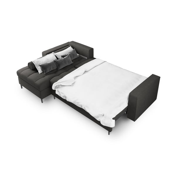 Тъмно сив ъглов разтегателен диван , ляв ъгъл Santo - Milo Casa-image-4