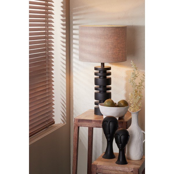 Матово черна основа за настолна лампа 40 cm Desley – Light & Living-image-1