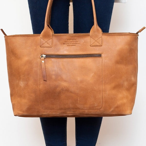 Hnědá kožená vintage kabelka O My Bag Madam Rose-image-3