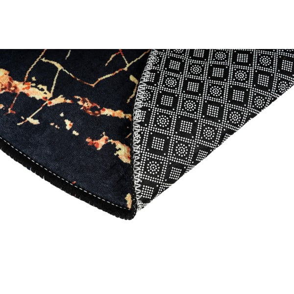 Комплект от 2 черни овални килима за баня Златен мрамор - Foutastic-image-4