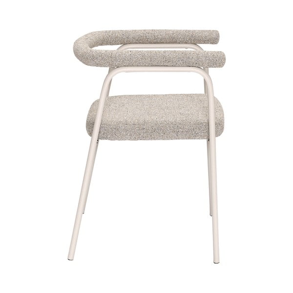 Бежови тапицирани трапезни столове в комплект с подлакътници 2 бр. Ecto – Hübsch-image-3