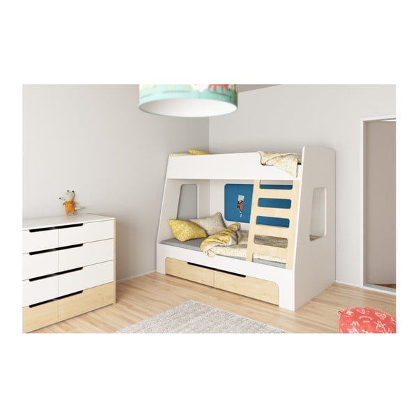 Bílá patrová postel s modrými detaily Devoto Nimbo I. -image-2