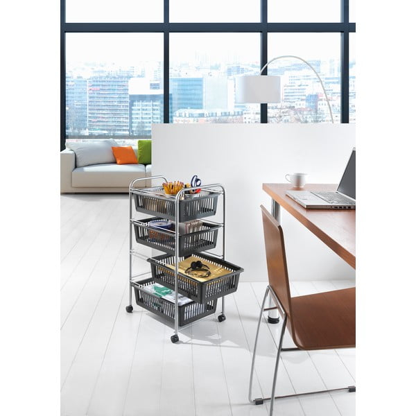 Подвижен рафт в тъмносиво-сребристо 46x78 cm - Metaltex-image-1