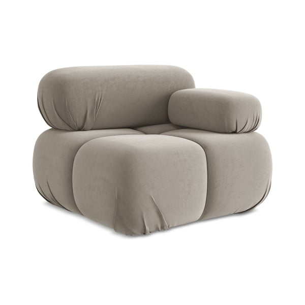 Бежов кадифен модул за диван (десен ъгъл) Lokua – Makamii-image-1